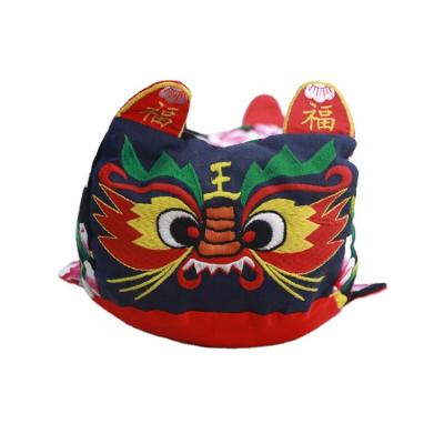 China Factory Wholesale PORTABLE Decorative Tiger Head Pillow For Kids Hand Embroidery for sale