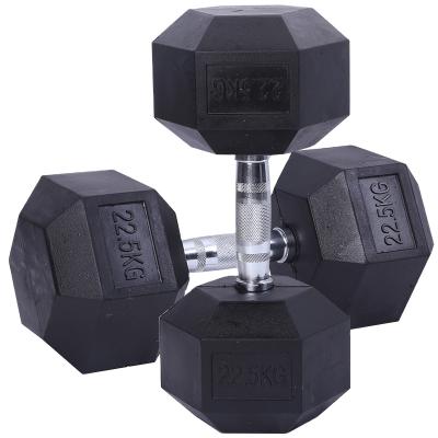 China Home\Gym\Rubber Coated Dumbbells 2.5/5/7.5/10/12.5/15/17.5/20/22.5/25KG Sports Performance Bodybuilding Weightlifting Hex Dumbbells for sale