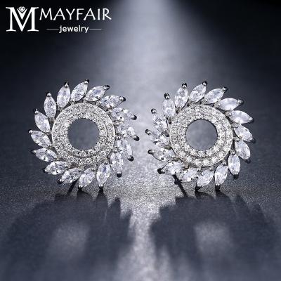 China Trendy fashion jewelry multi-color earrings stud personality simple and flexible flower temperament female Korean cubic Zircon earrings for sale