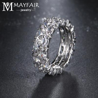 China MAYFAIR FASHIONABLE Oval Cut Double Rows Multi Design Zircon Jewelry Ring For Elegant Woman Wedding Engagement AAA Colors Zircon for sale