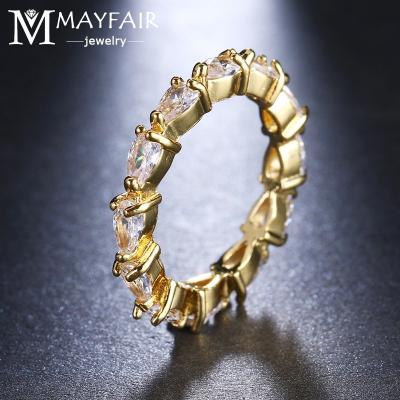 China FASHIONABLE Water Drop AAA Zircon Ring Diamond Crystal Accessories Woman Wholesale Gold Vintage Band Rings Jewelry for sale