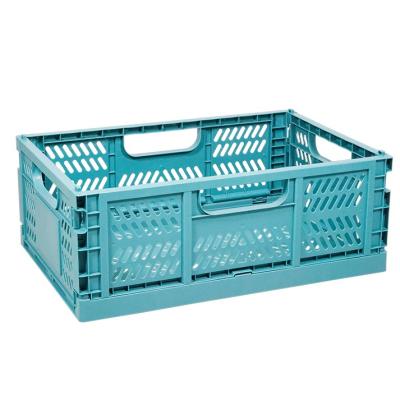 China High Quality Colorful Stored Household Items New Style Large Folding Plastic Storage Basket Case With Handle for sale