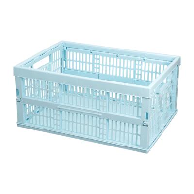 China Large Folding Storage Box Basket Organizer Plastic Crates Manufacturing Viable Household Custom Bases Factory for sale