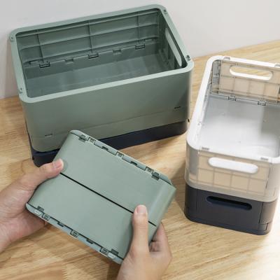 China Viable Collapsible Collapsible Organizer Storage Box Cosmetic Plastic Storage Box Crate Container Customized 2021 Wholesales for sale