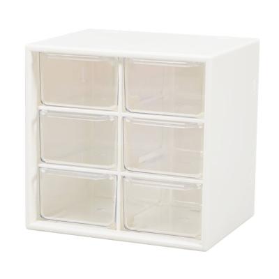 China Factory Price Multi-Grids 6 Grids Workable Desktop Plastic Box Jewelry Drawer Jewelry Drawer Desktop Storage Box for sale