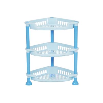 China New Arrival China Factory 3 Tier Household Kitchen Utensil Bathroom Corner Storage Rack Removable Desktop Shelves for sale