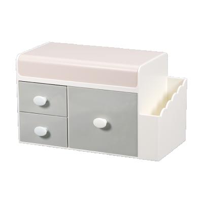 China 2021 New Arrival Plastic Pen Holder Multi-Function Drawer Storage Box Office Clutter Multi-Grid Pen Holder With Drawers for sale