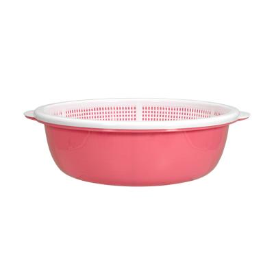 China Viable High Quality Medium Size Plant Fruit Vegetable Oval Thickening Oval Plastic Drain Basket Drain Basket for sale