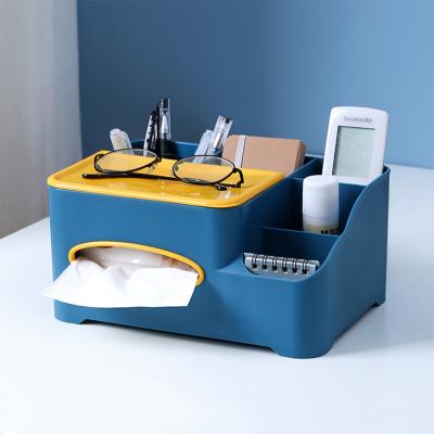 China Wholesale Viable Plastic Desktop Cosmetic Organizer Lipstick Jewelry Storage Box Tissue Organizer Tissue Storage Box for sale