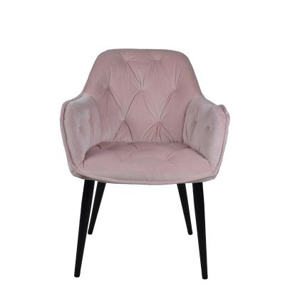 China KD Racing Pink Classic Velvet Dining Armchair Lounge Seat for sale