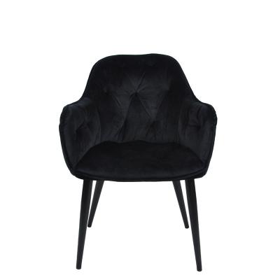 China KD Racing Black Velvet Dining Chair Arm Classic Lounge Seat for sale