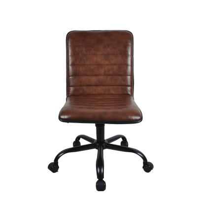 China Office Adjustable Armless Office Computer Chair Staff PU Leather Adjustable (Height) Chair for sale