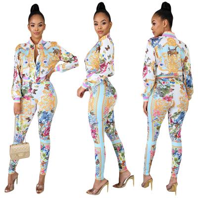 China 2021 Drop Print Stylish Zipper Breathable Top Pants Plus Size Jogger Set Suit Woman Sports Train Golf Sweatpants for sale