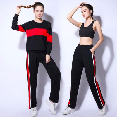 China Plus Size Gym Wear Women Breathable Clothing 3 Piece Yoga Set Autumn Winter Running Loose Casual Tracksuit for sale