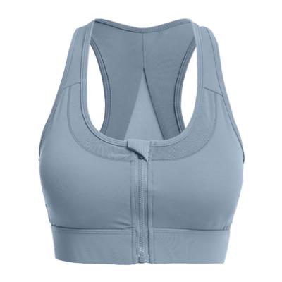 China New Fashion Breathable No Wire Push Up Sports Bra Shockproof One Piece Front Zipper Gathers Yoga Bra For Women for sale