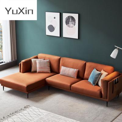 China (Other) Dark Black Color Wood Fabric Adjustable L Shaped Corner Sofa For Living Room for sale