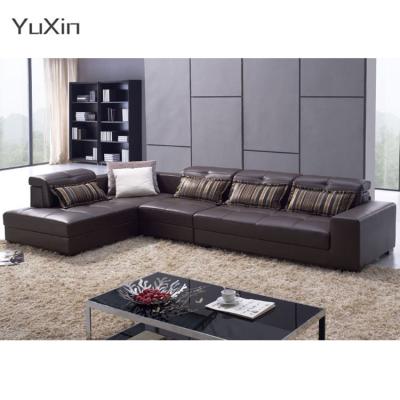 China (Other)New Yuxin Modern Corner Adjustable Luxury Italian Sectional Leather Sofa Genuine Leather Sofa Set Living Room Furniture for sale