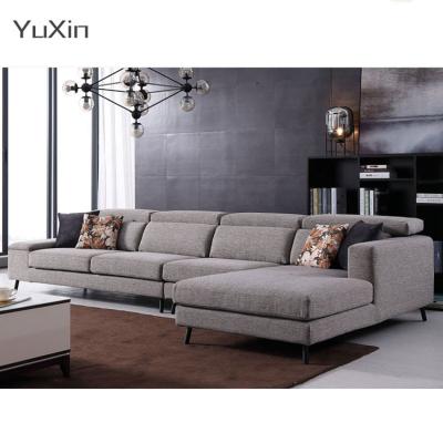 China Long Foldable Bench Fabric Gray Fashionable Living Room Sofa Set For 7 Seaters for sale