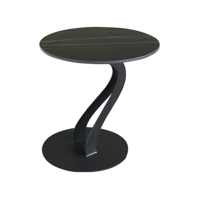 China Furniture White And Black Modern Marble Living Room Extendable Stone Side Coffee Table for sale