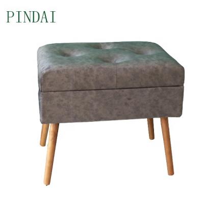 China stool home & Solid Wood Ottoman Foot Rest Upholstered Folding Ottoman Storage Stool for sale