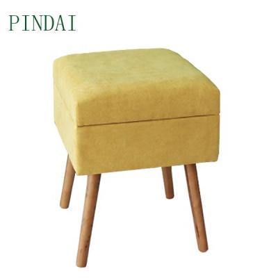 China stool home & Wholesale Ottoman Wood Square 4 Foot Gold Small Fabric Upholstered Stool for sale