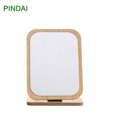 China Double Sided Folding Wooden Frame Makeup Mirror Rectangle Dressing Table Mirror for sale