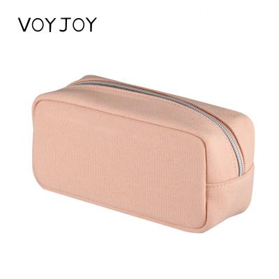 China Fashion Logo Small Travel Pink Ladies Custom Made Up Polyester Waterproof Makeup Canvas Zipper Pouch Cosmetic Bag for sale