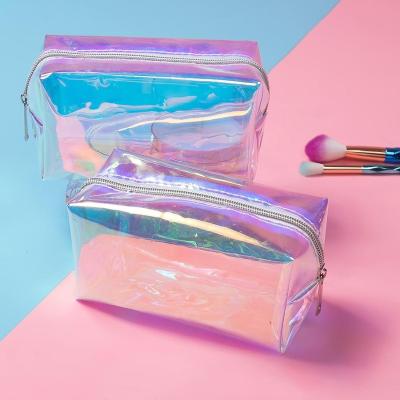 China Durable Transparent PVC Women Make Up Case Laser Beauty Organizer Pouch Mini Jelly Bag For Ladies Cosmetic Bag for sale