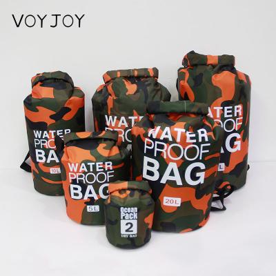 China PVC 2L 5L 10L 20L 30L Camouflage Waterproof Bicycle Gym Drawstring Fleece Travel Dry Men Throw Waterproof Bucket Bag for sale