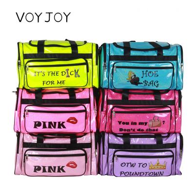 China Spennanight Waterproof Colorful PVC PU Sport Gym Wap Glitter Traveling Loading Women Spend Duffel Bag Custom at DA Night Pink for sale