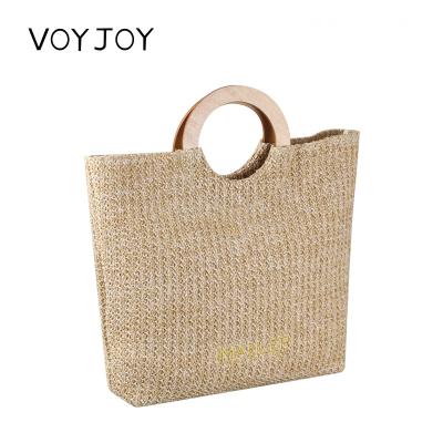 China Fashion Custom Fashion Women Summer Beach Rattan Straw Travel Tote Weaving Shopping Handbags for sale