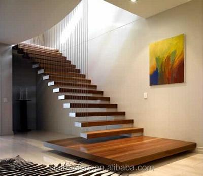 China Hotel Staircase Modern Floating Solid Wood Floating Indoor Hidden Beams Floating Solid Wood Staircase TS-301 for sale