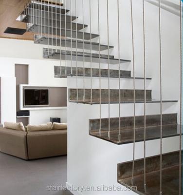 China Modern home House staircase, indoor stairs, metal treads, floating staircase, TS-323 for sale