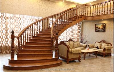 China Home Bedroom Fashion Curve Shape European Staircase, Solid Wood Spiral Staircase, L-483 for sale