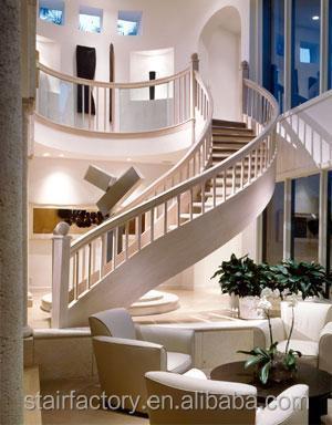 China Fashion Curve Shape Indoor European Staircase, Solid Wood Spiral Staircase, L-449 for sale