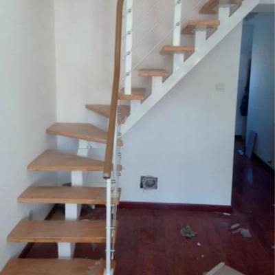 China Hotel Single Stringer Stairs Steel Wood stairsTS-153 for sale