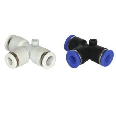 China Pneumatic Equal Type Plastic Hose Ends 3 Way Tee Tube Factory PEG BENCH T Connector for sale