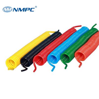 China Polyurethane China Supplier PU Sprial Flexible Tube Colored Air Spring Pneumatic Hose with Connectors for sale