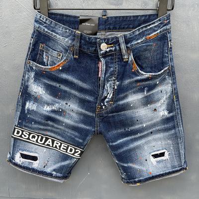 China Breathable Men Holes Blue Denim Shorts Ripped Jeans Male Stretch Straight Fit Jeans Shorts Pants High Quality Man Shorts Casual Jeans for sale