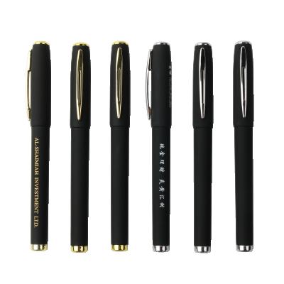 China office & School Pen High Quality Sale Good For Company Logo Black Metal Gel Ink Custom Pen for sale