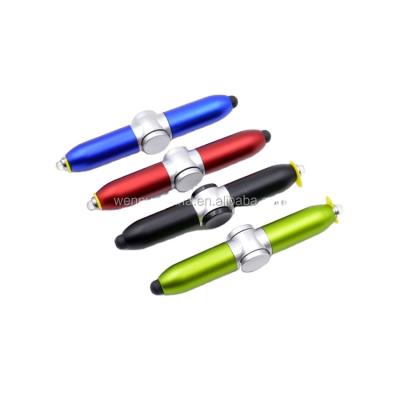 China New creative promotional pen gyro spinner pen, mini stylus pen, pen with led light for sale