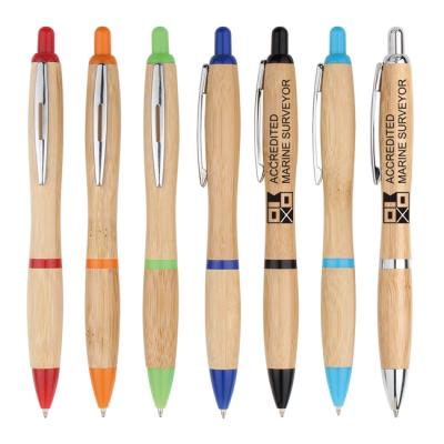 China Promotional Pen Eco Friend Personalized Laser Engraving Customization Logo Wooden Bamboo Pen for sale