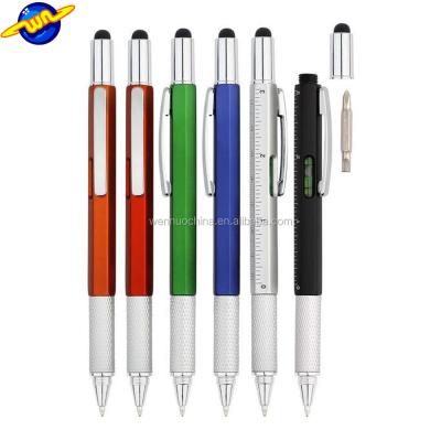 China Promotional Pen 6 in 1 Construction Gradient Stylus Ruler Screwdriver Pen Tool for sale