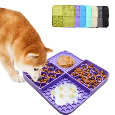 China Sustainable Sustainable Pet Products Silicone Slow Dogs Cats Food Bowl Non-Skid lick Pad Silicone Pet Slow Feeder Bowl Dogs for sale