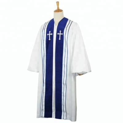 China WHITE Clergy Apparel Pastor Church Wear Baptism Choir Church Robes for sale