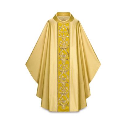 China Church Wear Shiny Fiddleback Chasuble Groove Fiddleback Chasuble for sale