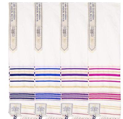 China Modern Hiding Tallit Prayer Shawls Polyester With Black And Gold Stripe for sale