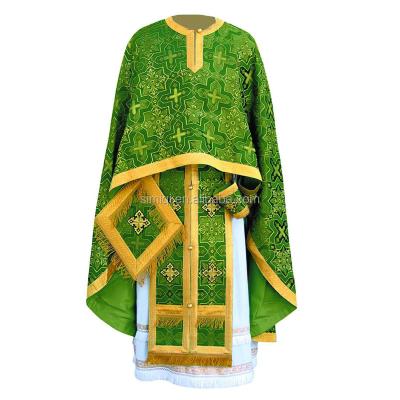 China OEM Manufacturer Orthodox Vestments Green Modern Church Formal Vestment for sale