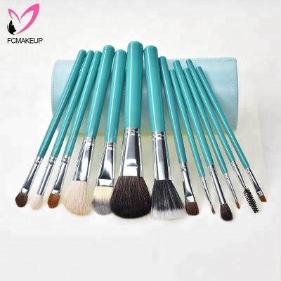 China Angular Blush 13pcs Makeup Brush Tool Cup Holder Horse Pony Hair Goat Eye Multicolor Cosmetic Shade Brush for sale