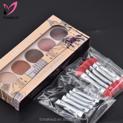 China Easy Colored Eyeshadow Applicators Glitter Palette With Makeup Brush Set for sale